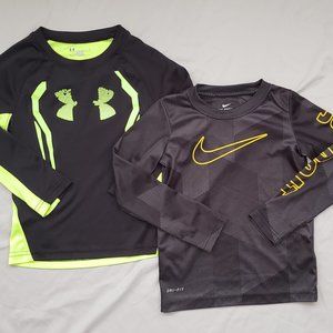 Under Armour and Nike Long Sleeve Dri-fit, 4t